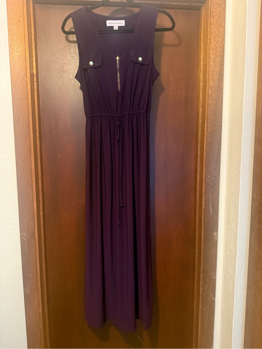 Emma & Michele Sleeveless Maxi Dress in Deep Plum